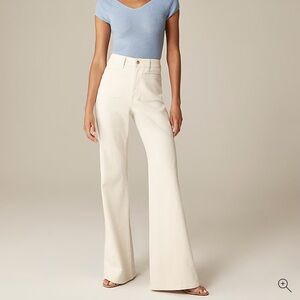 J. Crew Petite high-rise flare jean in Ecru Wash Size P26